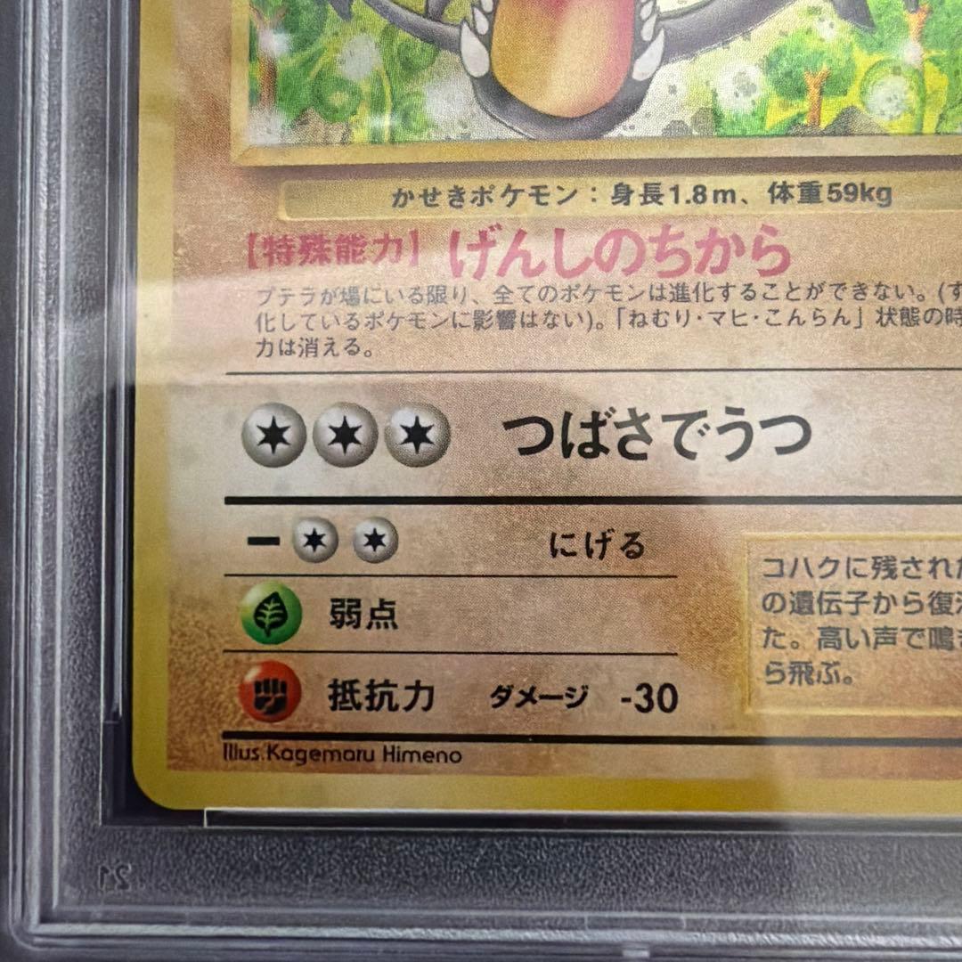 プテラ R 旧裏 No.142化石の秘密　psa10 ホロ　1997