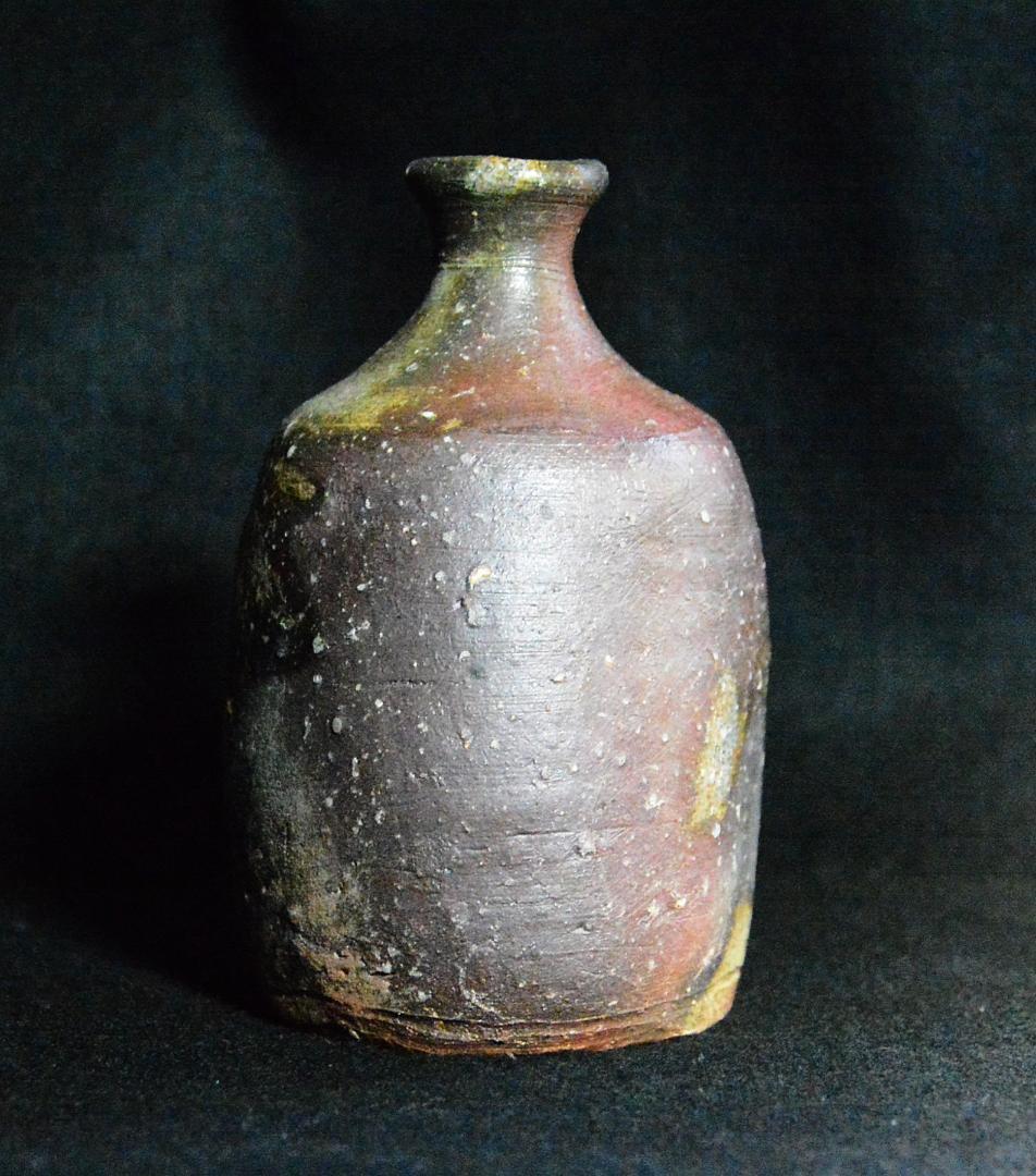 人間国宝　金重陶陽　窯変三角徳利