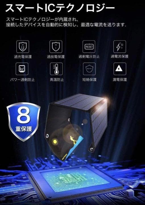 最先端技術＆高効率な単結晶ソーラーパネル3枚搭載♪❤停電時のモバイル電源確保