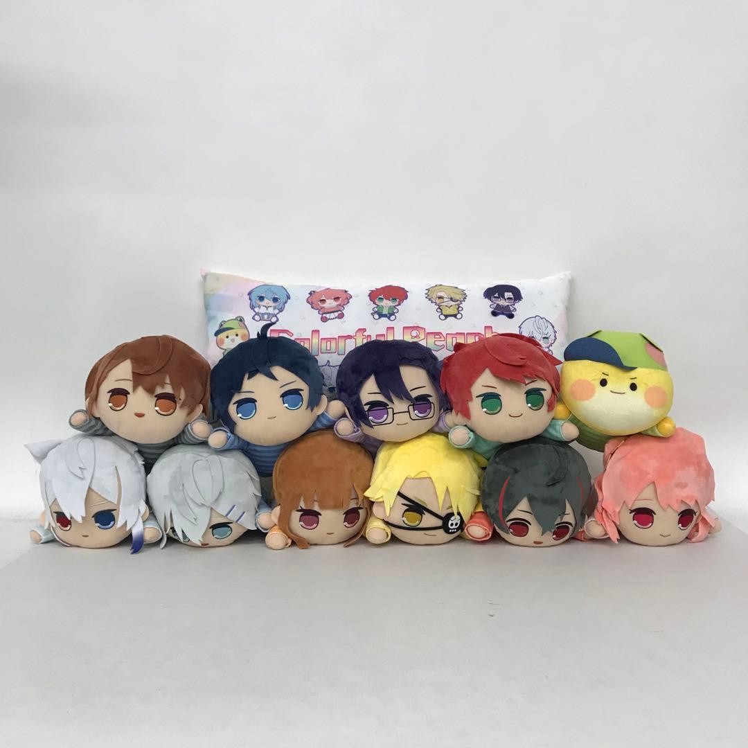 カラフルピーチ ねそべりBIGぬいぐるみ きゅるまるイラストロングクッション