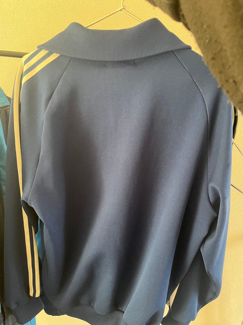 70s adidas デサント トラックジャケット ジャージ 6号 ネイビー