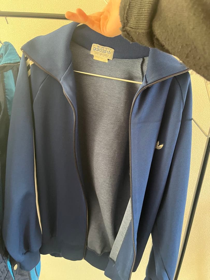 70s adidas デサント トラックジャケット ジャージ 6号 ネイビー