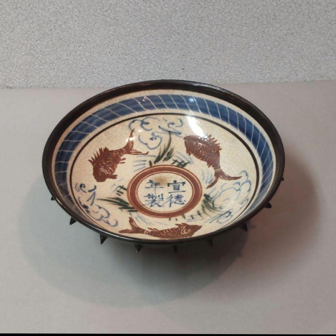 81Z366陶芸 鉢 色絵鉢 中国美術 古美術 骨董 茶道具陶芸