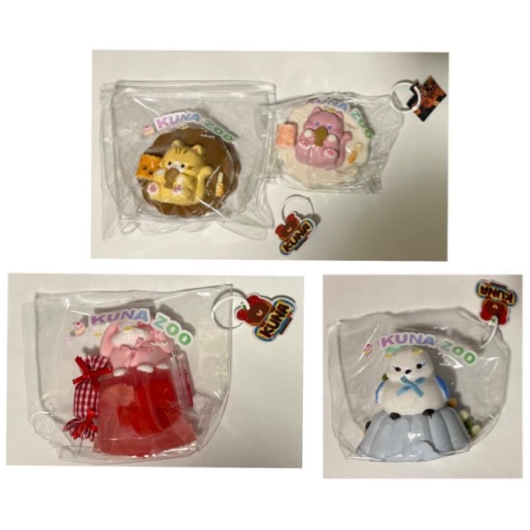 kuna スクイーズ　ねこ　キャット　ビスケット　うさぎ　ゼリー　4点　セット