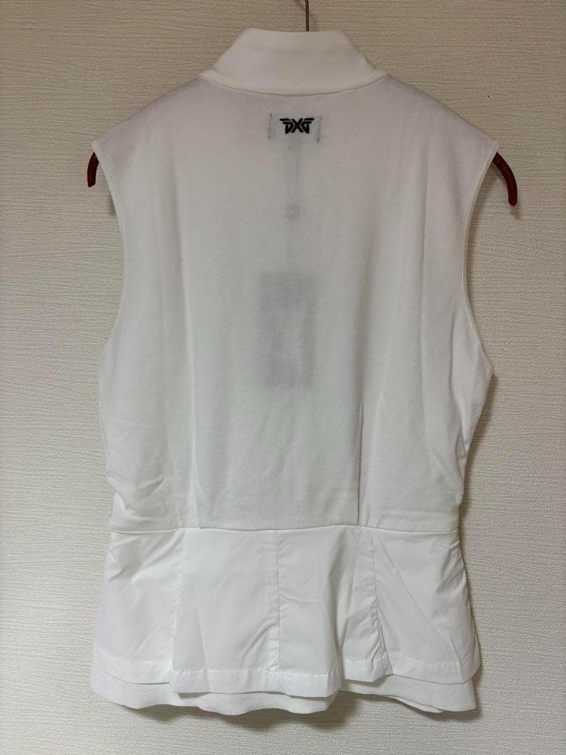 ラスト１点＆最終値下・PXG ゴルフペップラムベスト⚫︎白異素材MIXデザイン