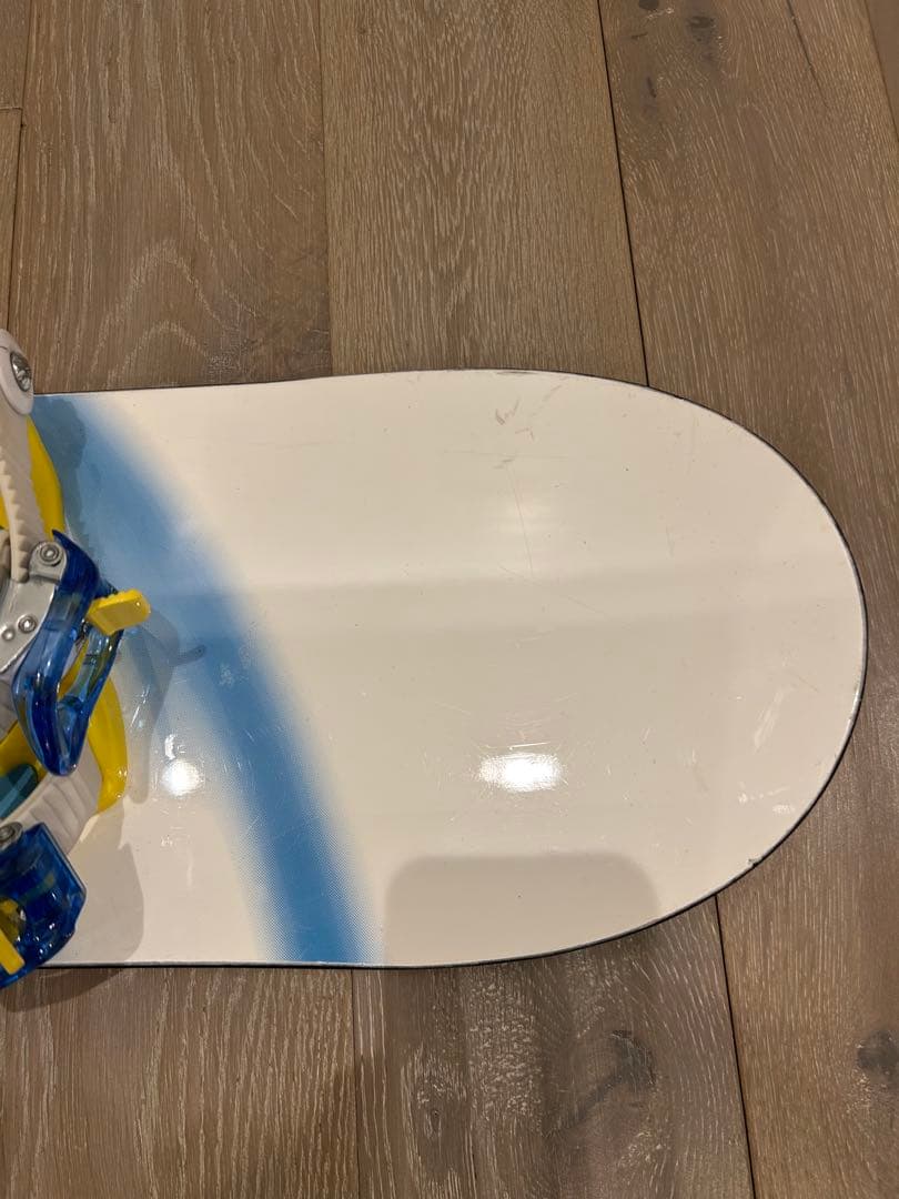 【子供用】スノーボード ビンディング ホワイト/ブルー/イエロー 3点セット