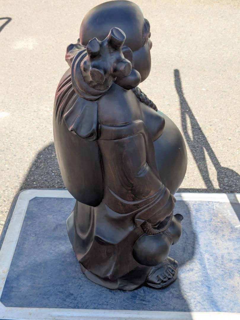 黒檀 布袋尊 彫刻 置物 オブジェ