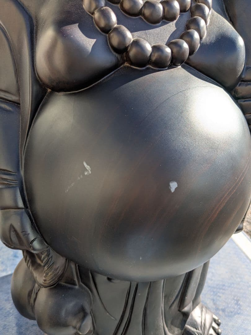 黒檀 布袋尊 彫刻 置物 オブジェ