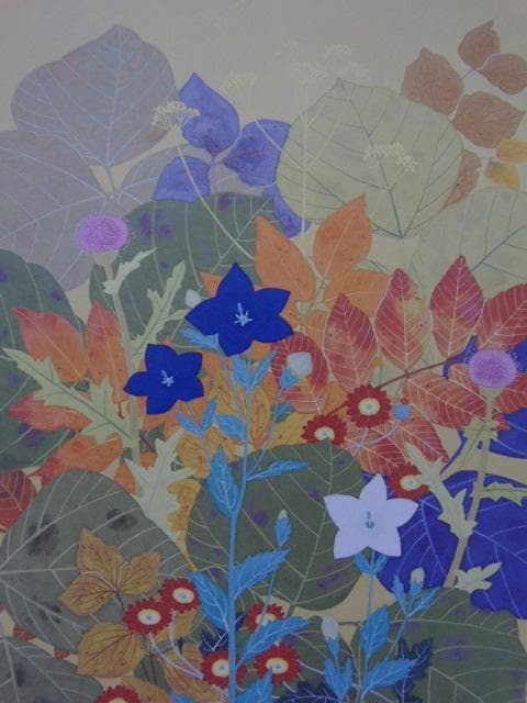 中島虎威、【秋色】、希少な額装用画集より、美品、新品額装付