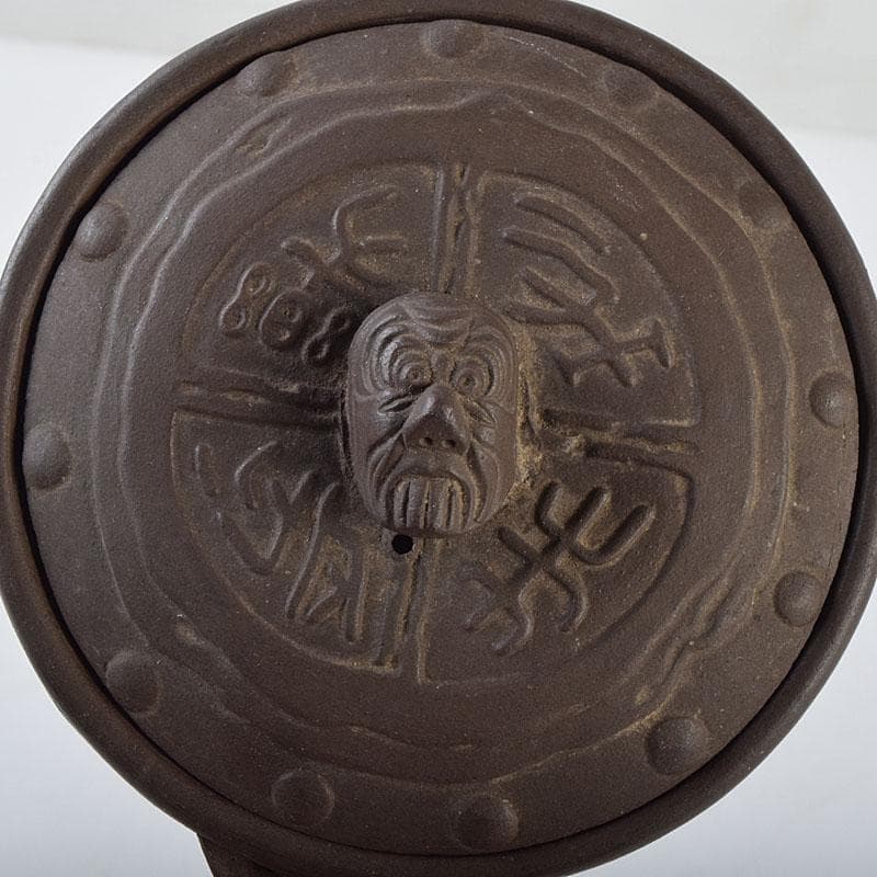 中国　紫砂　朱泥　漢詩人物文　宝瓶　急須　茶壷　C　R9477