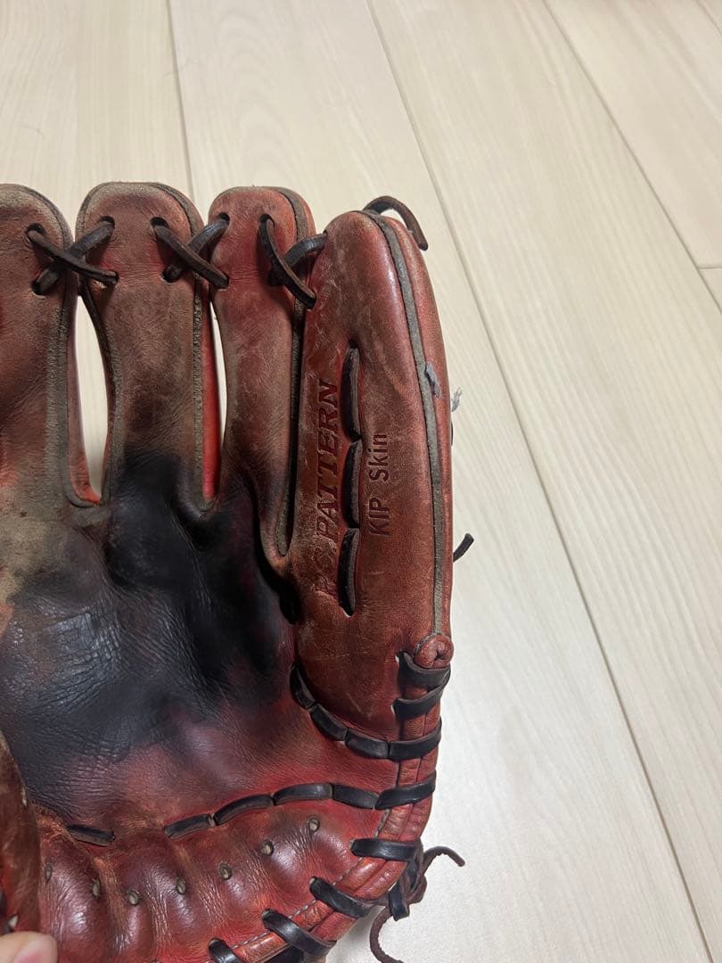 ZETT硬式用グローブ 内野用 赤色