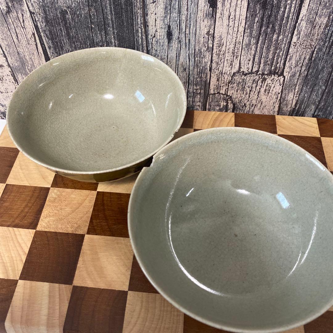 骨董　九谷焼　飯茶碗　二客　陶器　焼物　古物
