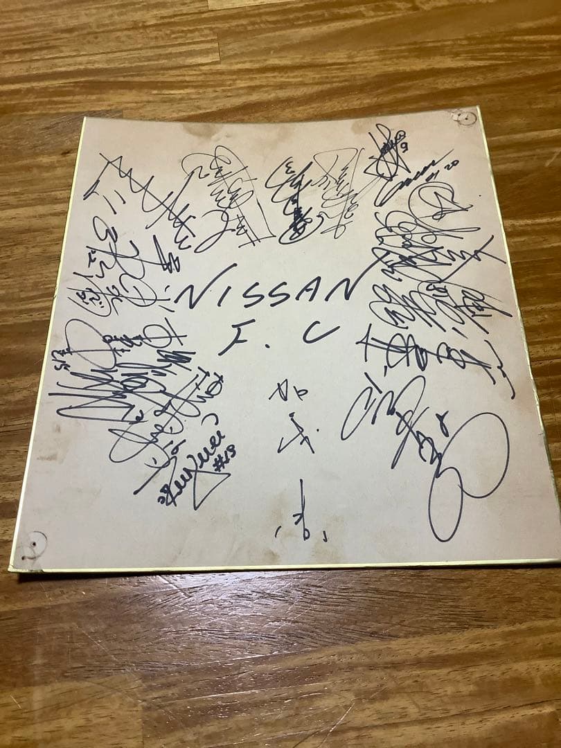 激レア 日産FC サイン色紙 1988年 加茂監督、木村和司選手 オスカー選手