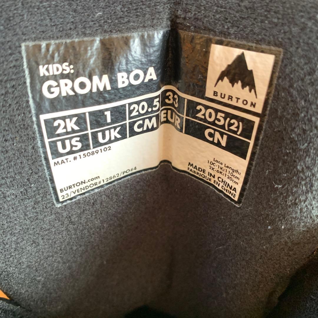 BURTON Kids スノーボードブーツ Grom BOA 2K 20.5