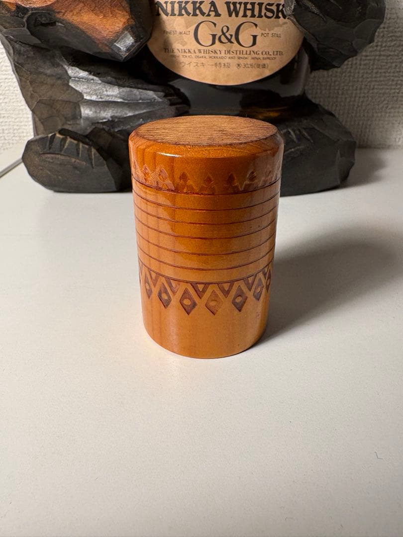 ニッカ G&G 熊の置物 木彫り 親子セット ウイスキー特級