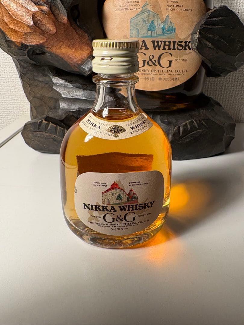 ニッカ G&G 熊の置物 木彫り 親子セット ウイスキー特級