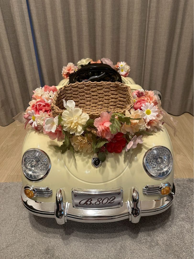 【装飾花＆カゴ付き】電動乗用ラジコンカー　結婚式　リングガール　リングボーイ