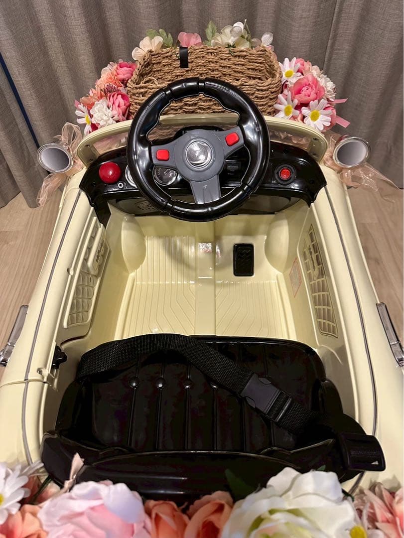 【装飾花＆カゴ付き】電動乗用ラジコンカー　結婚式　リングガール　リングボーイ