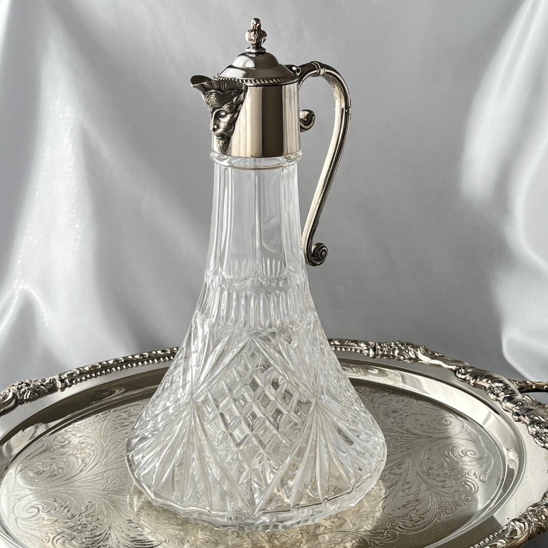 【英国】 バッカスのワインデキャンタ （大） 【シルバープレート/ガラス】