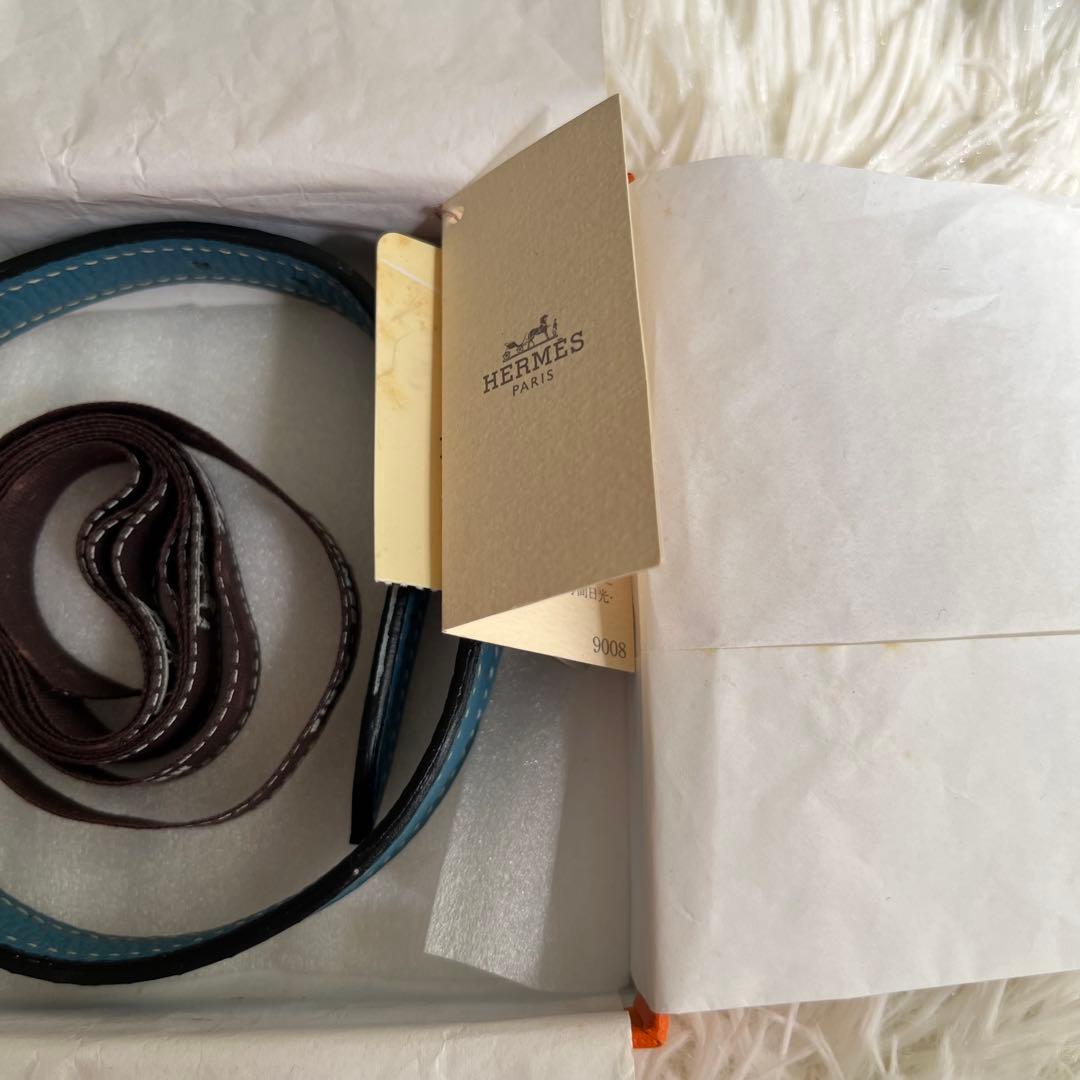 新品 HERMES エルメス ケリー 首輪 犬用 ペット用品 ブルー 箱タグ付