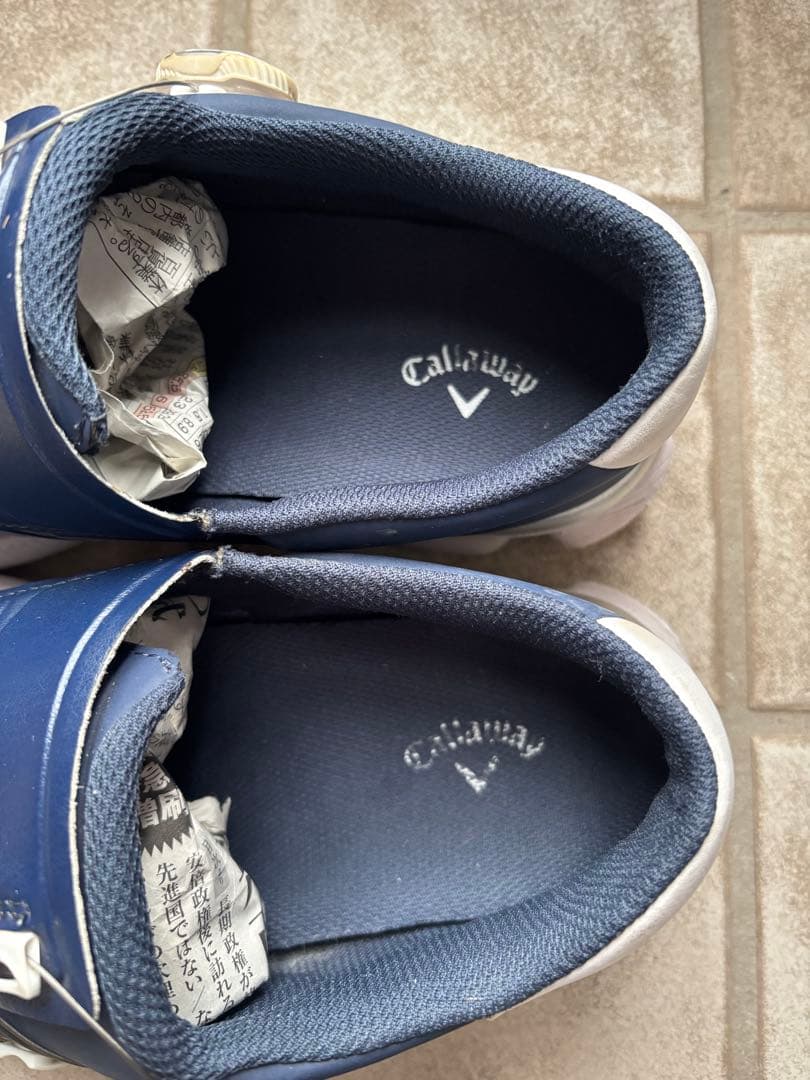 ネイビー ストラップ式 ゴルフシューズ