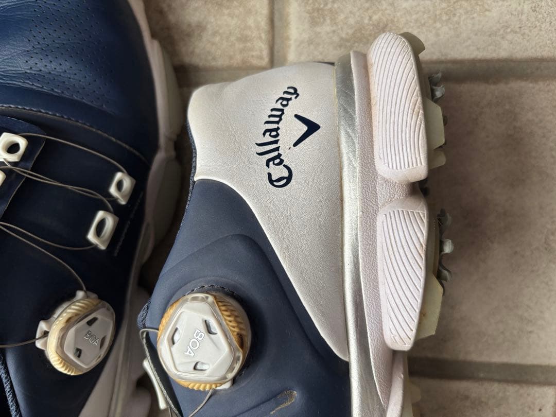 ネイビー ストラップ式 ゴルフシューズ