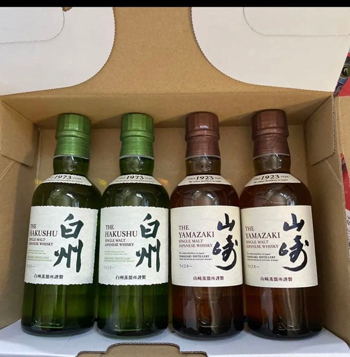 サントリー  ウイスキー 山崎180ml 2本　＆　白州180ml 2本