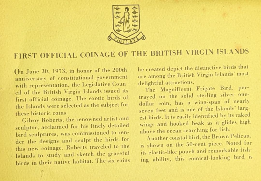 1973年イギリス領ヴァージン諸島 フランクリンミントセット
