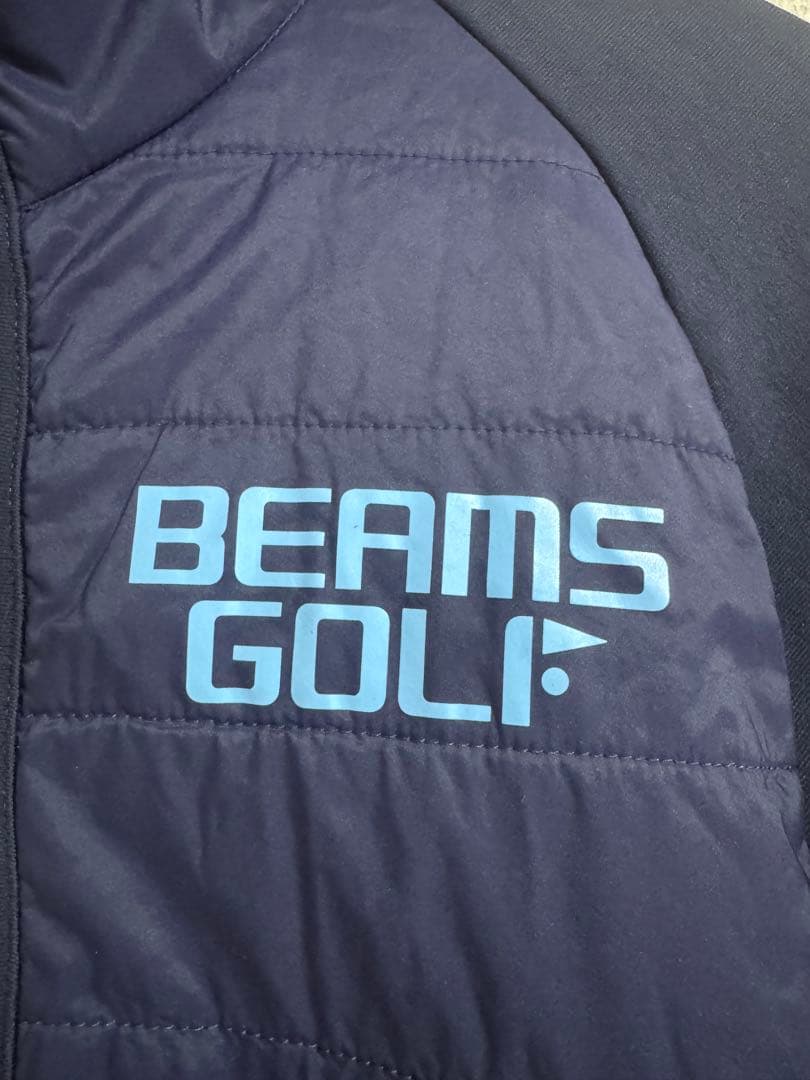 BEAMS GOLF フード付きライトダウンジャケット ネイビー