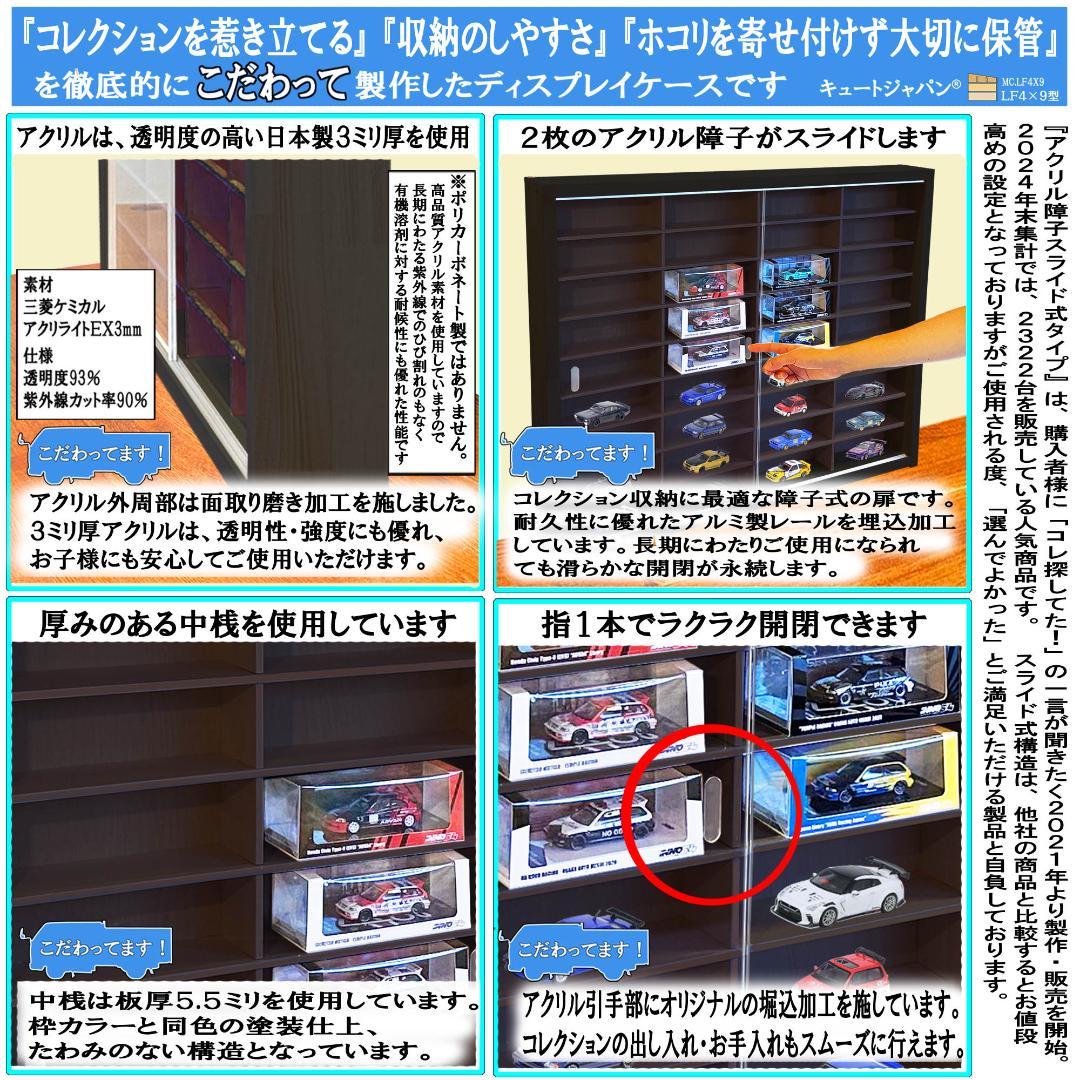 アクリル障子(扉)付 ブラック色全塗装 イノモデル ミニカーケース ３６マス