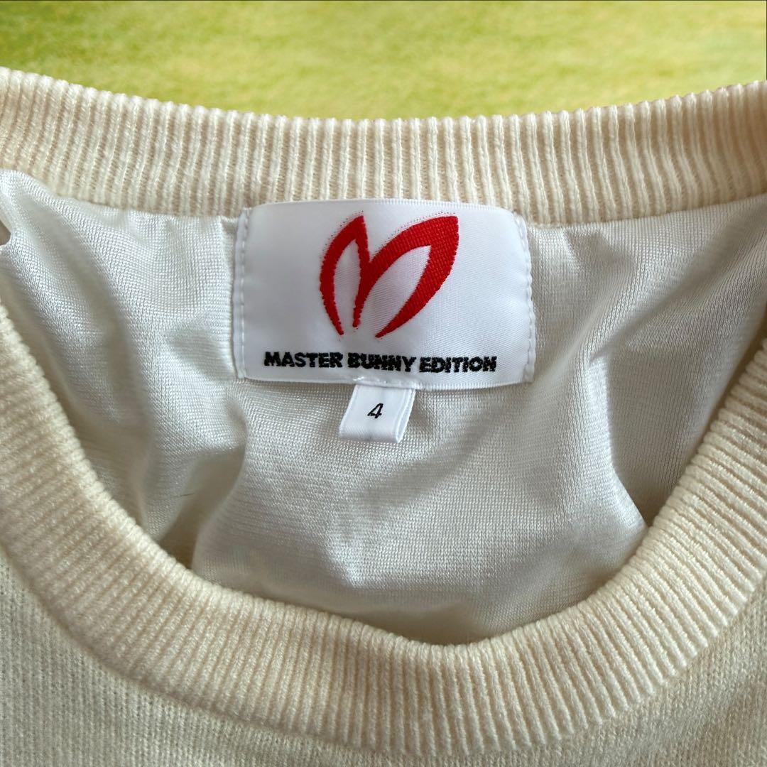 蓄熱　防寒裏地　カシミヤ　マスターバニー　ニット　セーター　4 M〜L相当　白