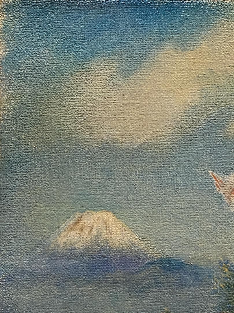 「真作」作者不明　街景画　油絵　油彩画　直筆サイン　額装　F10号