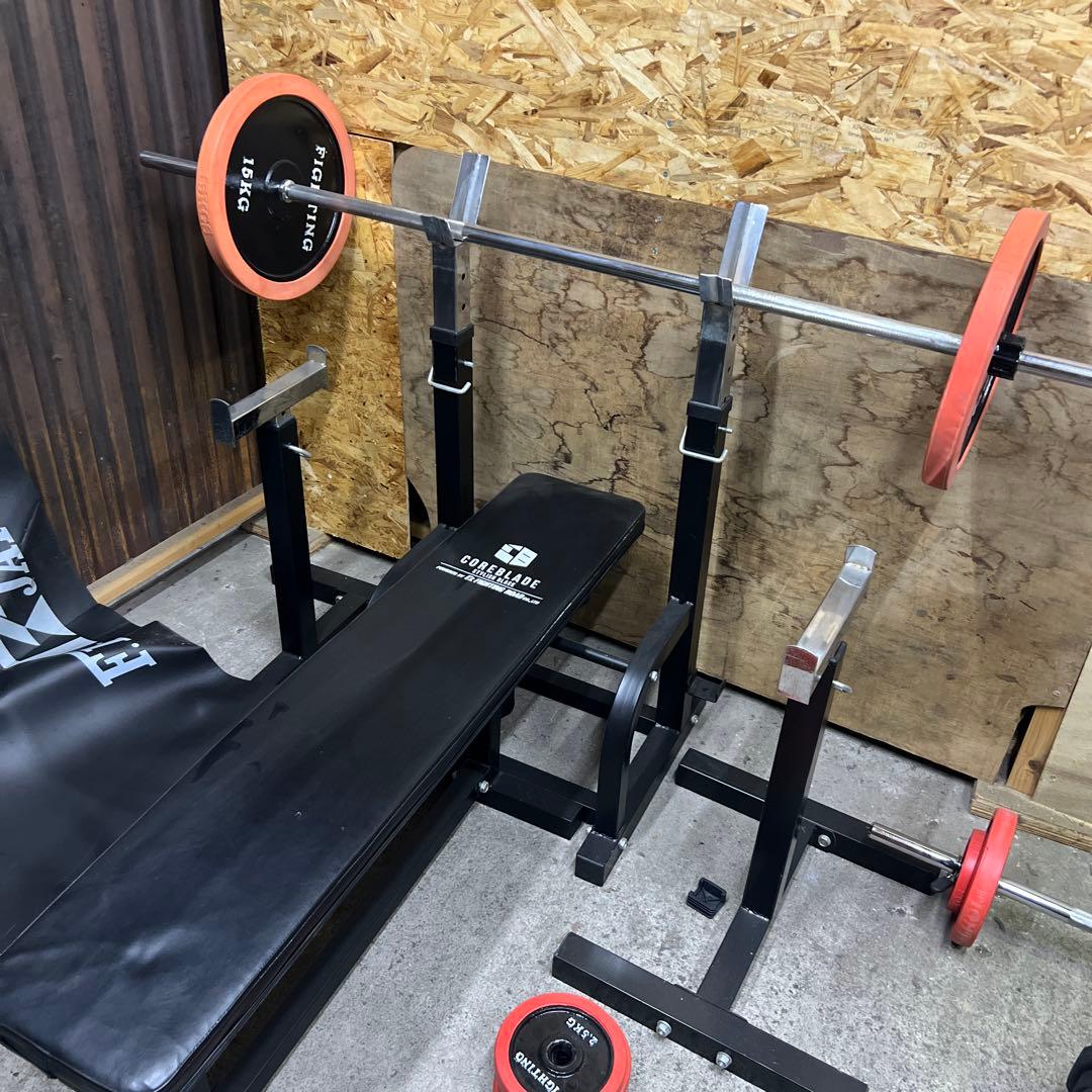 ホームジム　ベンチプレス　100㌔　トレーニングベンチ　ディップスバー等　セット