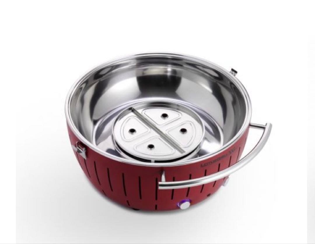 ロータスグリルXXL 赤 スモークレスバーベキュー　専用カバー2枚付き