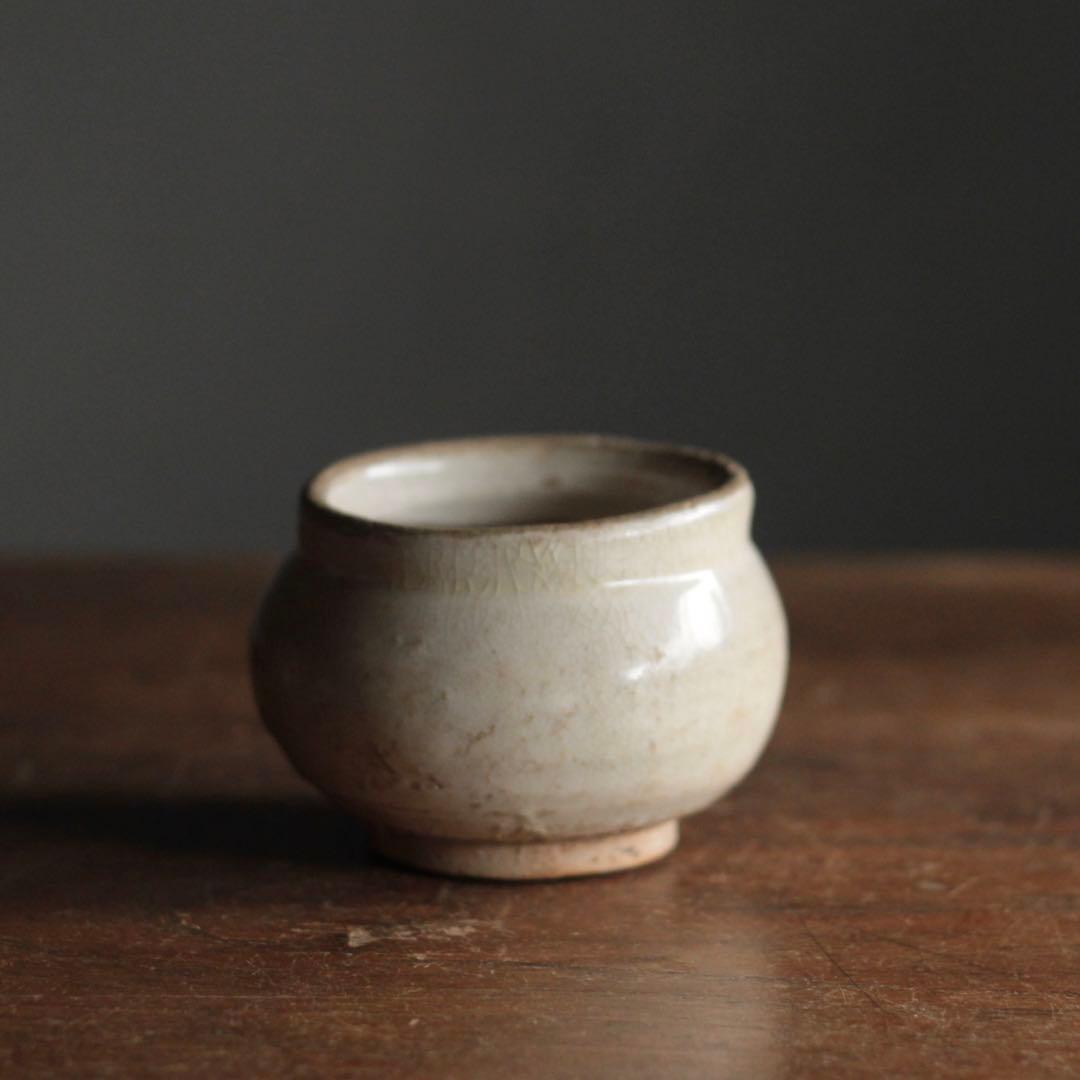 中国 白化粧土 小壺 茶碗 中国美術 古美術 古道具 アンティーク 茶道具