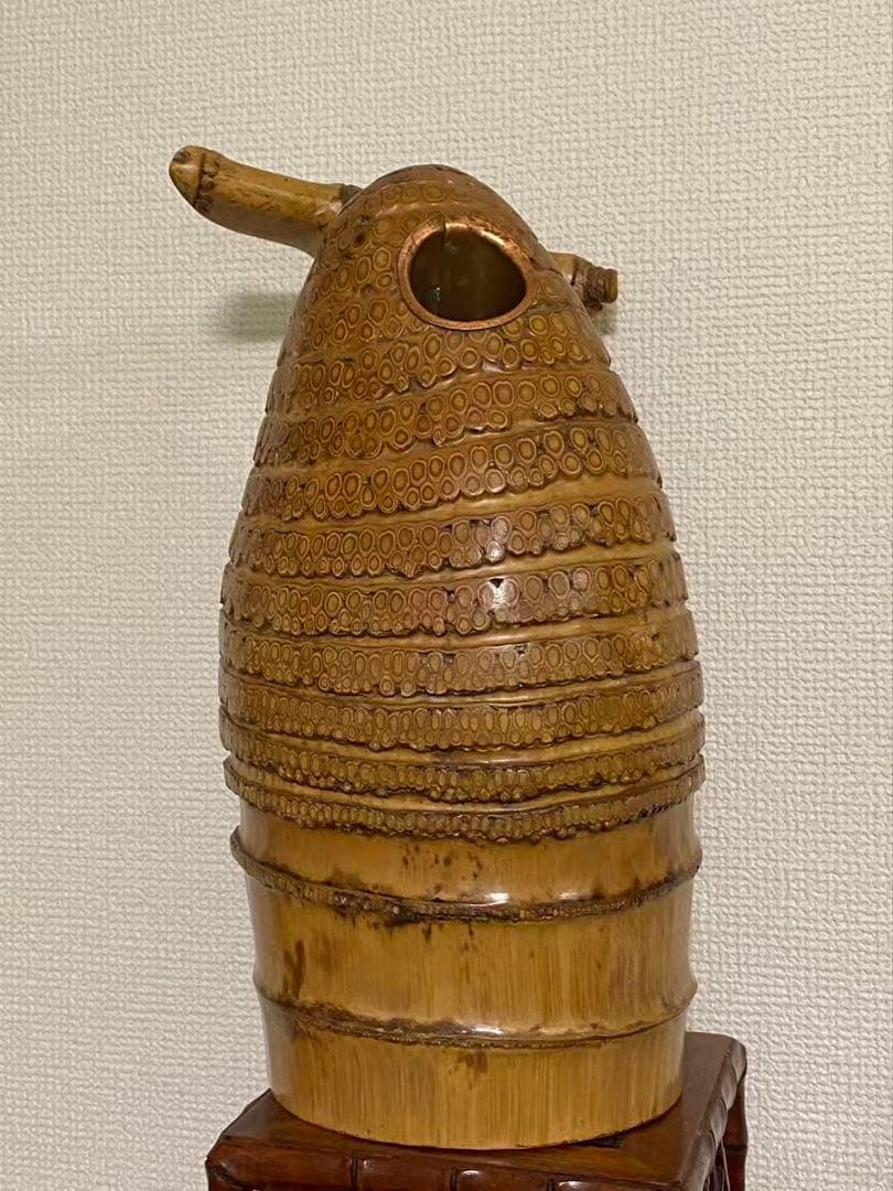 工芸品竹の根置 物飾 日本製 和物花器 年代物 稀少品