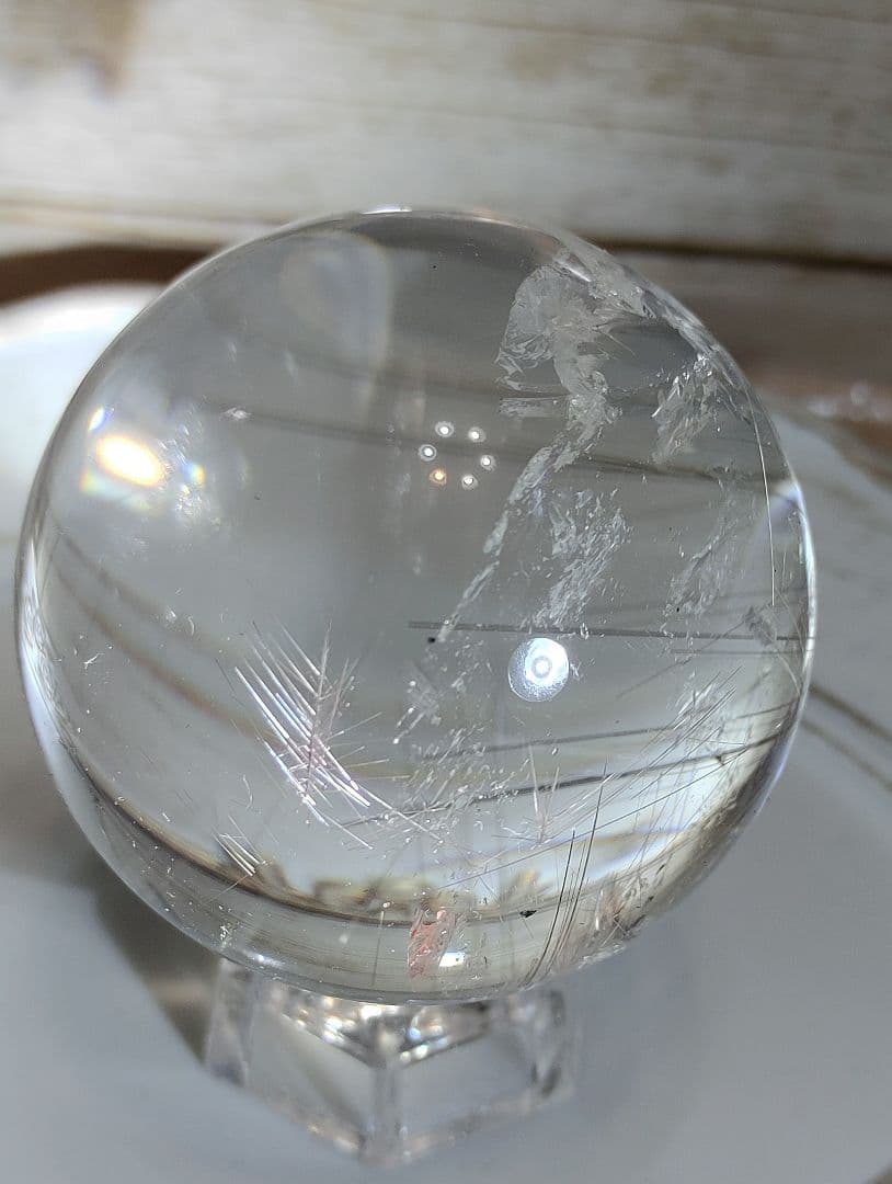 ゴールデンルチル入り水晶球 直径52mm