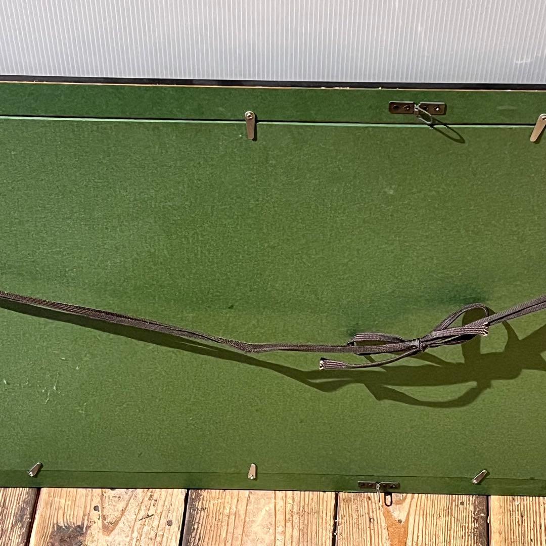 透明水彩画　日本庭園　MARUO 額縁入り　緑　園庭　インテリア　希少