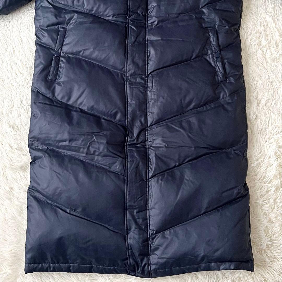 adidas アディダス ダウン ベンチコート Oサイズ ロング　ネイビー
