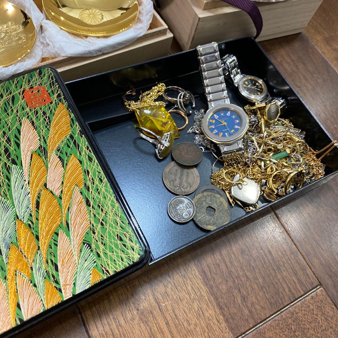 アンティーク雑貨セット 金の皿・リング・時計など