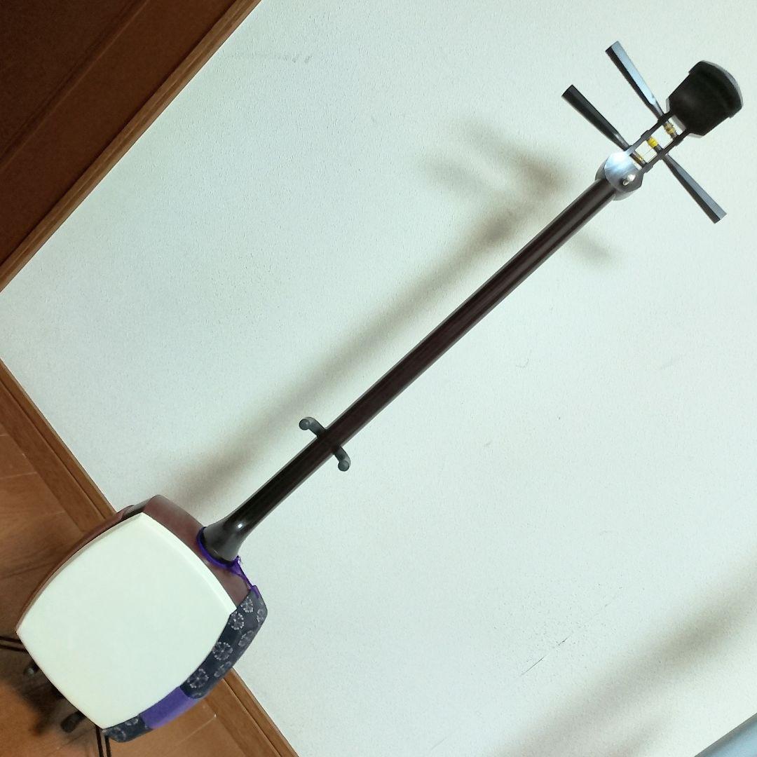 高級 紅木 or 紫檀　中棹三本継　三味線　東さわり付き