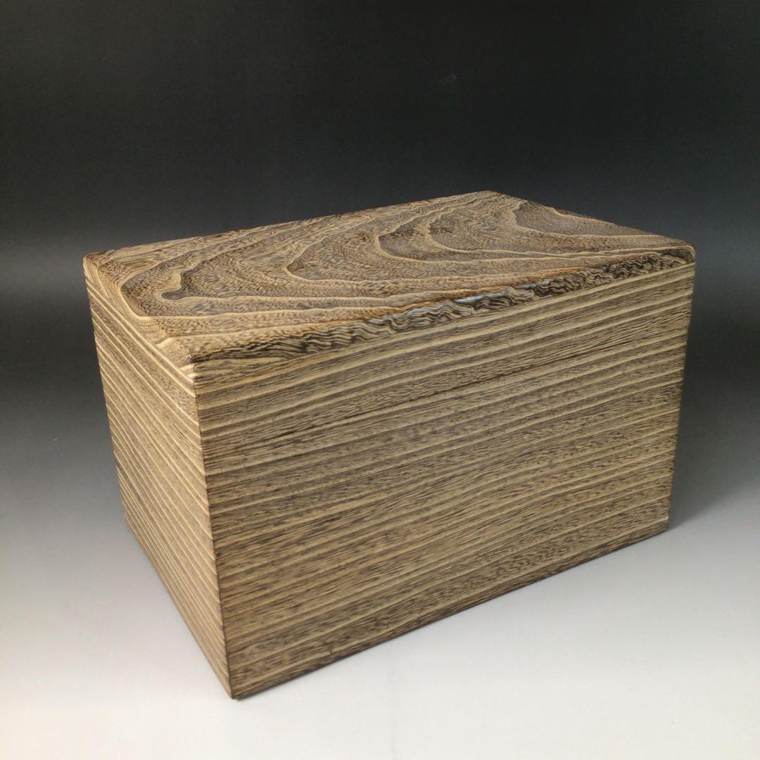 Ｒ８５８　茶箱　『指物師　大崎雄斉作』『焼桐』『利休茶箱』　紙箱　茶道具