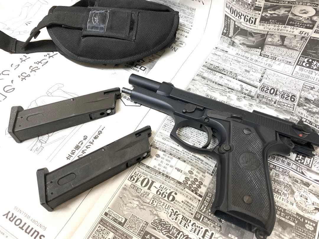 WA ベレッタ M92FS ガスブローバック ブラック 予備マガジン ホルスター