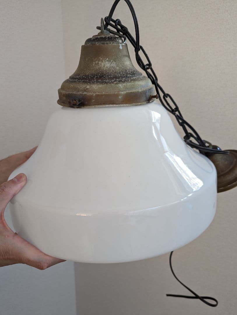 アンティーク　和ガラス照明