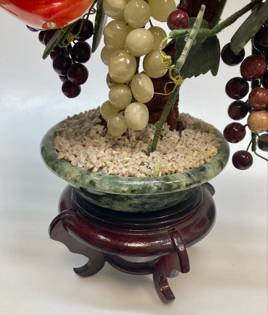 中国美術　天然石　玉石盆栽