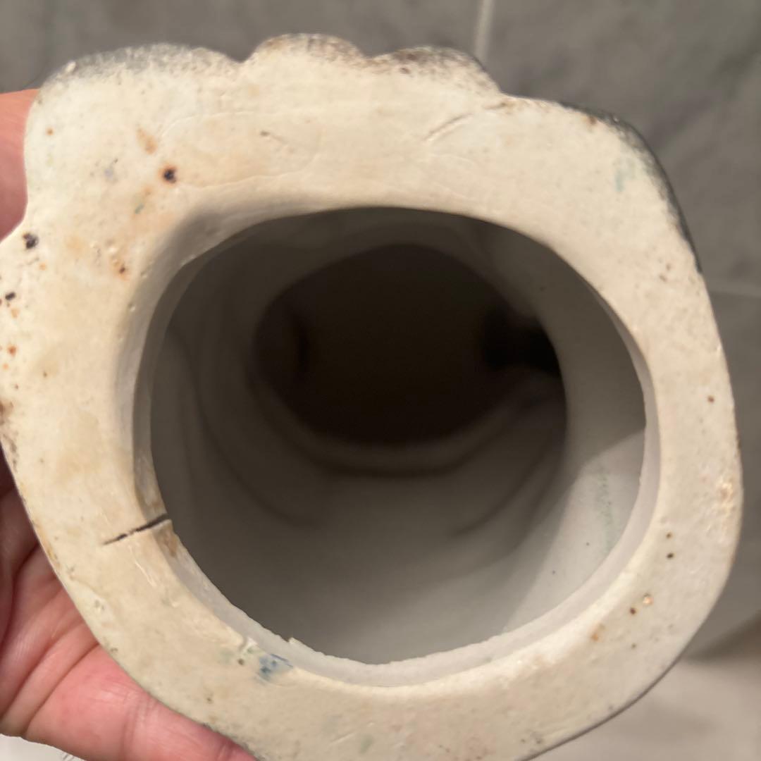 アンティーク伊万里　インパクトのあるお顔が忘れられなき親子の招き猫