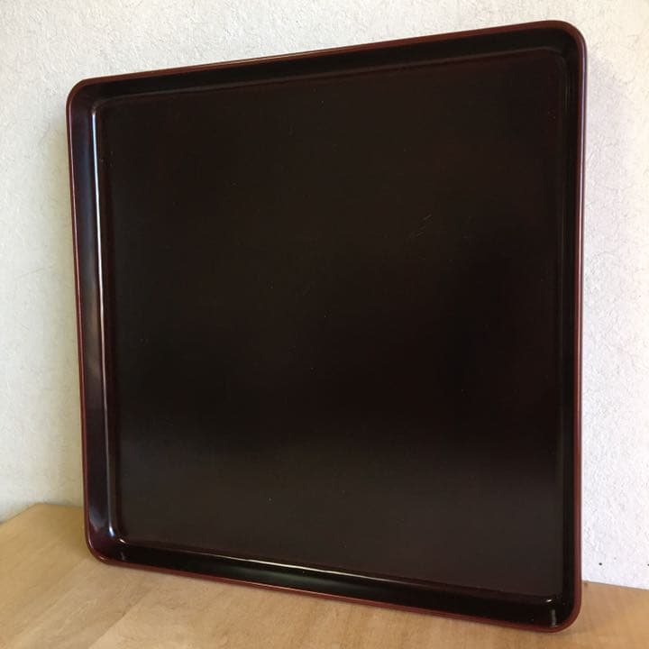 正方形の漆のお盆  5膳セット