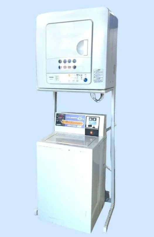 SANYO 業務用ボタン式全自動電気洗濯機 + 東芝 電気衣類乾燥機 100V