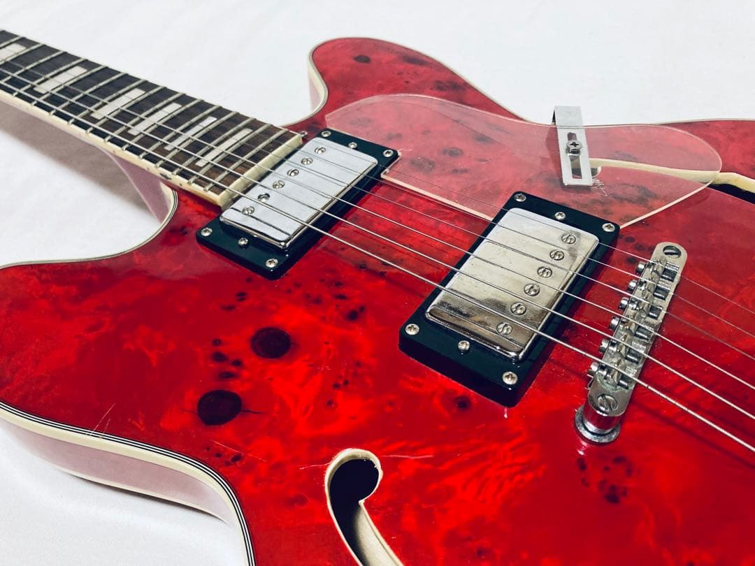 動作良好 GROTE guitar セミアコ―スティックギター レアカラー