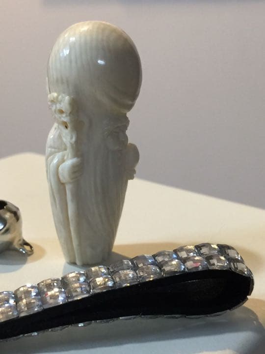 縁起物 天然物 七福神 寿老人 ストラップ